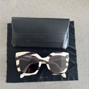 Isabel Marant Black and White Sunglasses with Chunky Frame